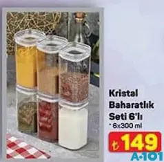 KRİSTAL BAHARATLIK SETİ 6'LI 6X300 ML fiyat ve kampanya bilgisi